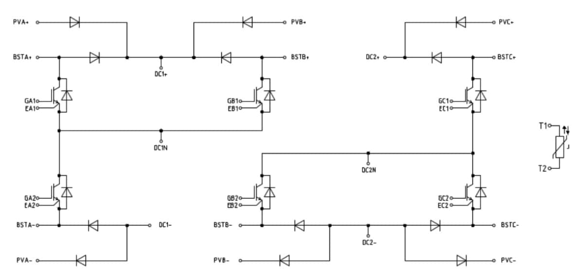Applikations-Schaltungsdiagramm - Infineon Technologies FS3L200R10W3S7F_B11 EasyPACK™ 3-Stufen-IGBT-Modul