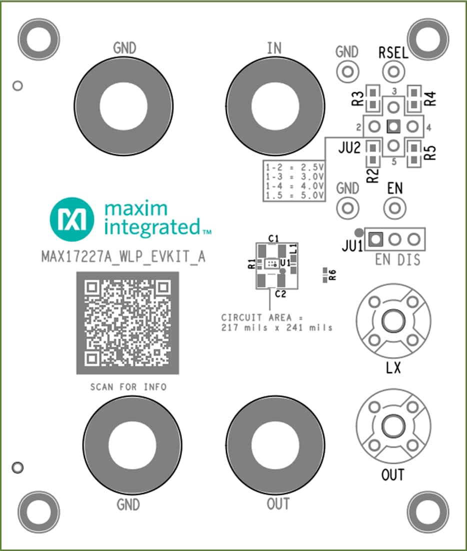 Technische Zeichnung - Analog Devices / Maxim Integrated MAX38913AEVKWLP Regler-Evaluierungskit