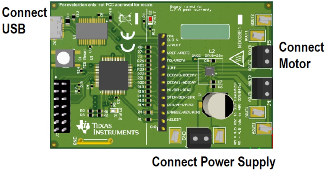 Technische Zeichnung - Texas Instruments DRV8428EVM Motortreiber-Evaluierungsmodul