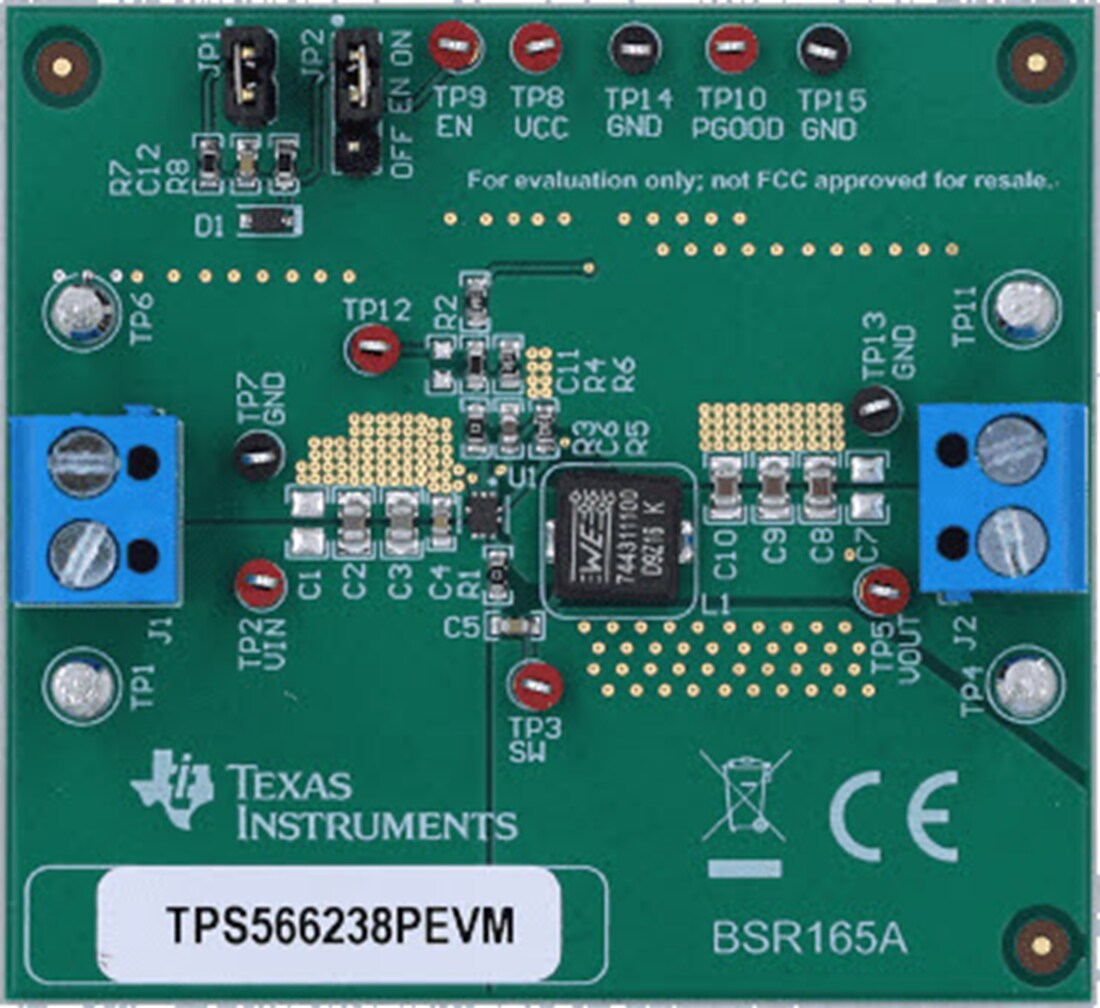 Technische Zeichnung - Texas Instruments TPS566238PEVM Wandler-Evaluierungsmodul (EVM)
