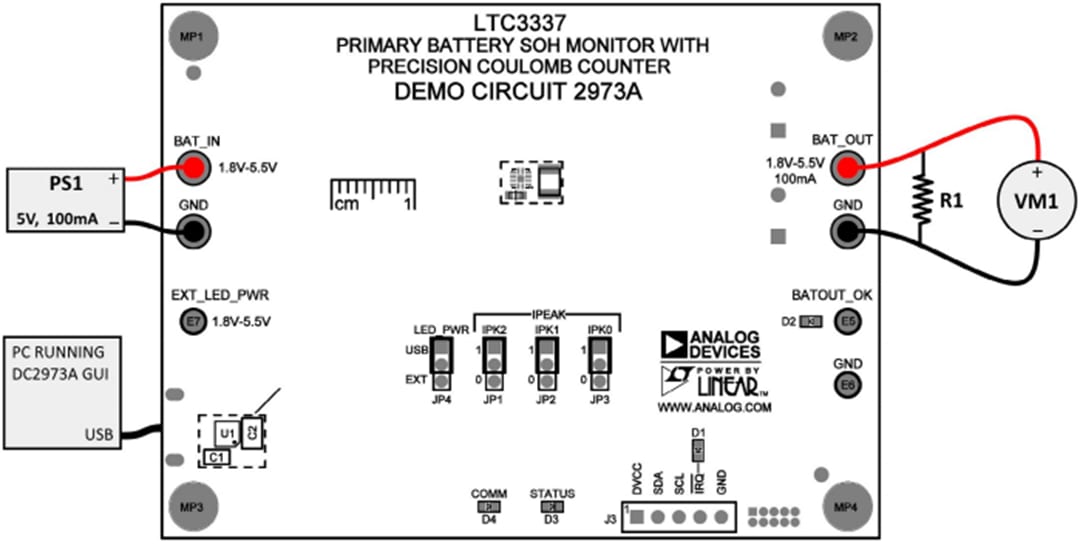 Technische Zeichnung - Analog Devices Inc. DC2973A Demonstrationsboard