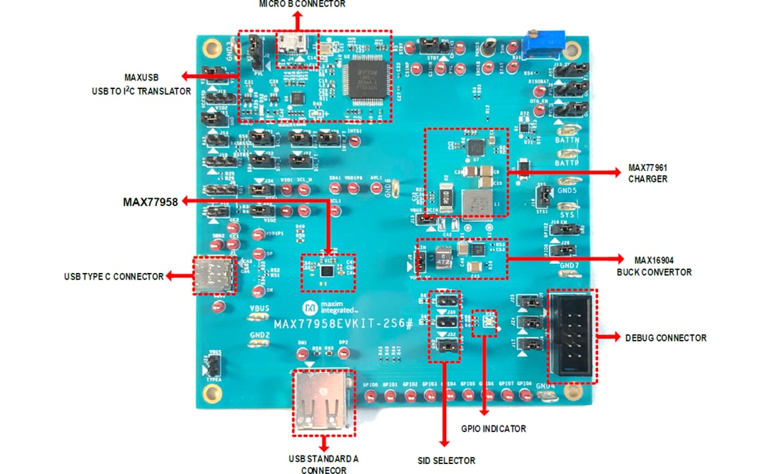Analog Devices / Maxim Integrated MAX77958EVKIT-2S6 Evaluierungskit