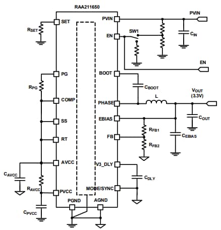 Blockdiagramm - Renesas Electronics RAA211650 Evaluierungsboard