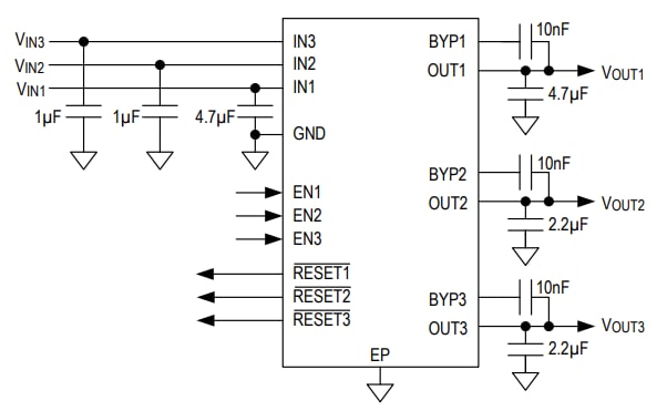 Blockdiagramm - Analog Devices / Maxim Integrated MAX25308 Rauscharme LDO-Linearregler