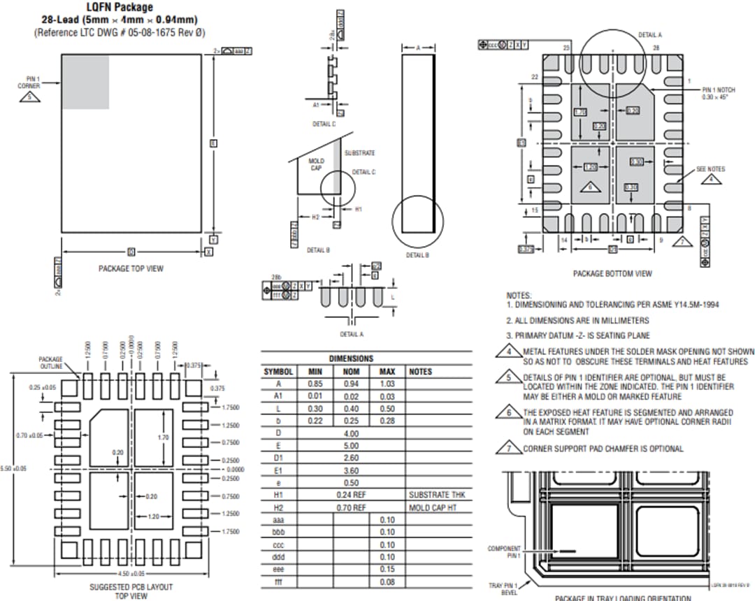 Technische Zeichnung - Analog Devices Inc. LT8638S Synchroner Silent Switcher® 2 Abwärtswandler