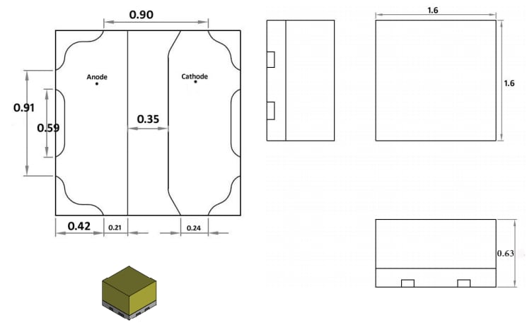 Mechanical Drawing - Luminus Devices MP-1616 SMD Mid-Power LEDs