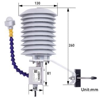 Technische Zeichnung - Seeed Studio SenseCAP ORCH S4 4-In-1-Wettersensor