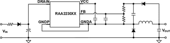 Renesas Electronics RAA2230xx Nicht-isolierte AC/DC-Abwärtsregler mit 700 V 