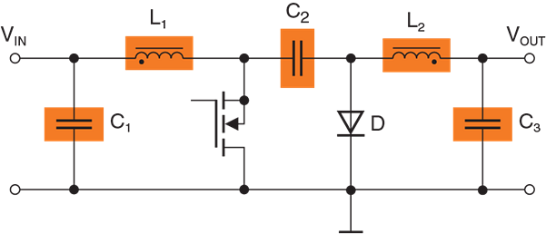 Applikations-Schaltungsdiagramm - EPCOS / TDK Gekoppelte Induktivitäten