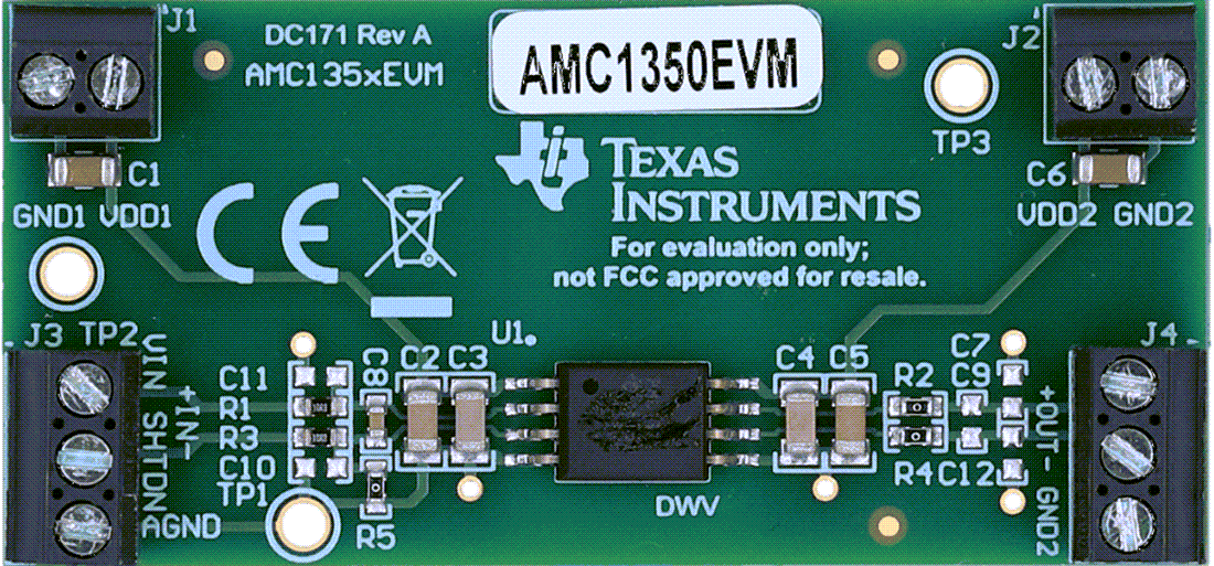 Technische Zeichnung - Texas Instruments AMC1350EVM/AMC1351EVM Evaluierungsmodule