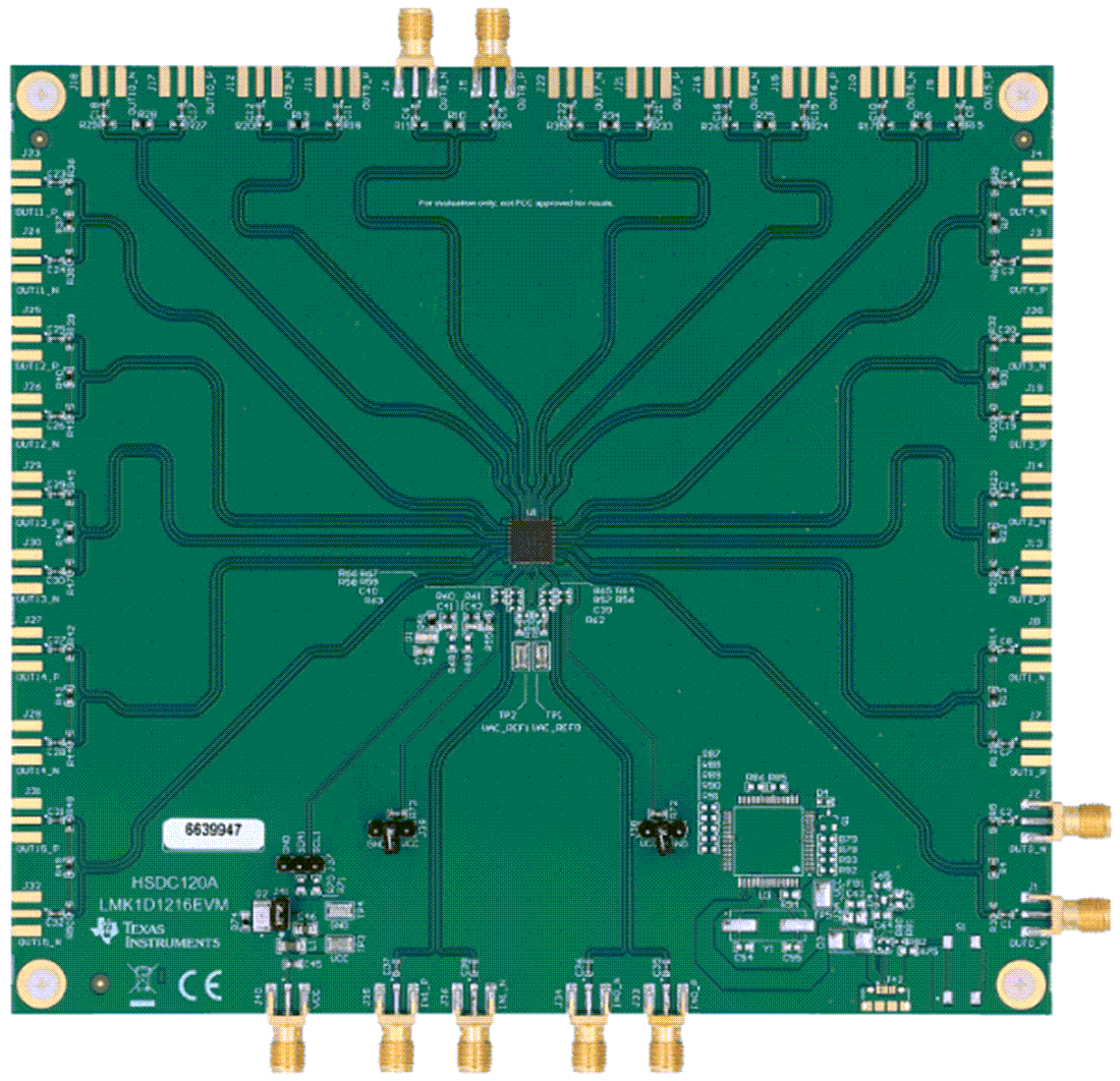 Technische Zeichnung - Texas Instruments LMK1D1216EVM Buffer-Evaluierungsmodul (EVM)