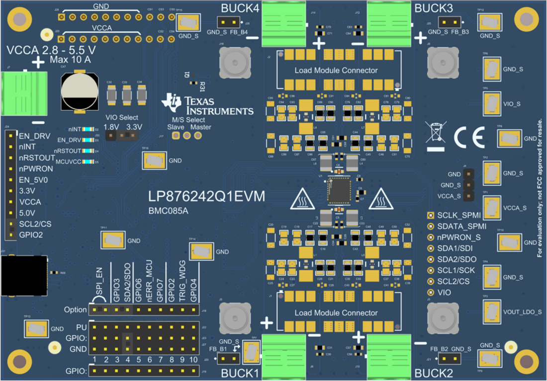 Technische Zeichnung - Texas Instruments LP876242Q1EVM PMIC-Evaluierungsmodul
