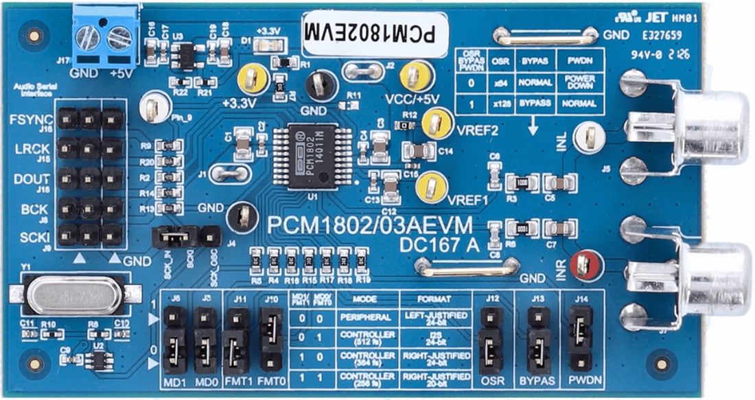 Technische Zeichnung - Texas Instruments PCM1802EVM ADC-Evaluierungsmodul (EVM)
