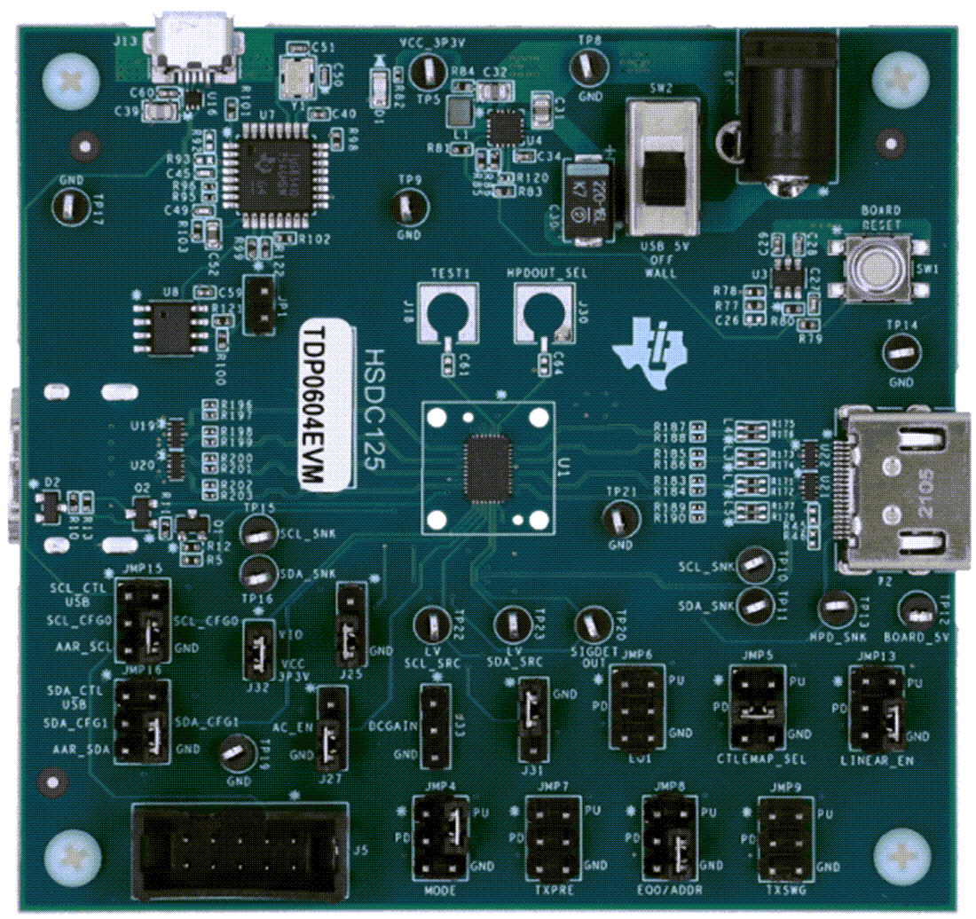 Technische Zeichnung - Texas Instruments TDP0604EVM Redriver-Evaluierungsmodul (EVM)
