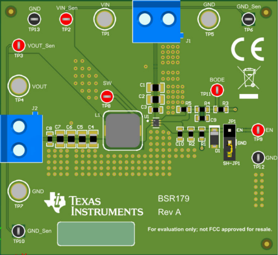 Technische Zeichnung - Texas Instruments TPS56524xEVM Wandler-Evaluierungsmodule