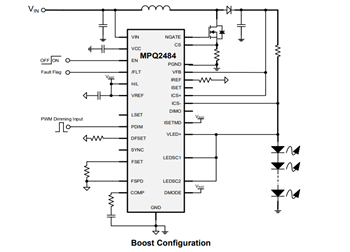 Application Circuit Diagram - Monolithic Power Systems (MPS) MPQ2484 Multi-Topology LED Controllers