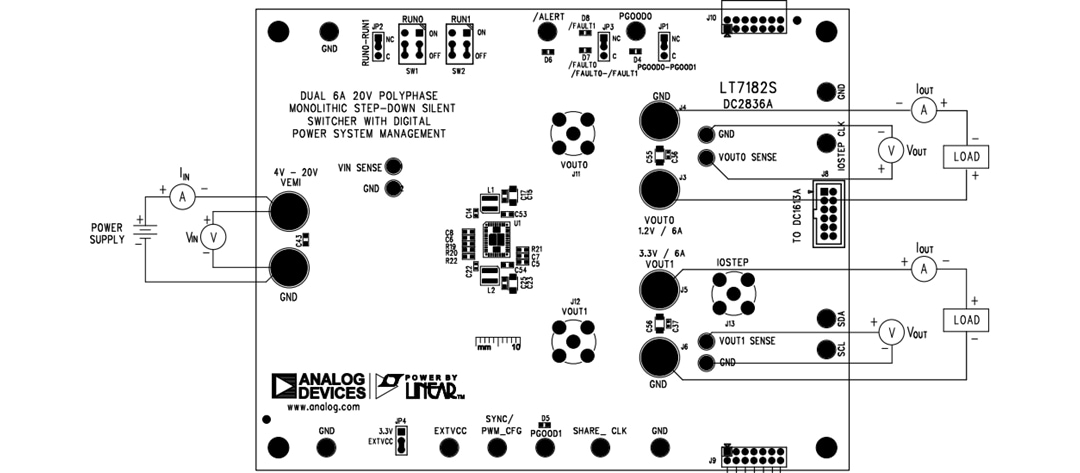 Analog Devices Inc. LT7182S DC2836A-Demonstrationsboard