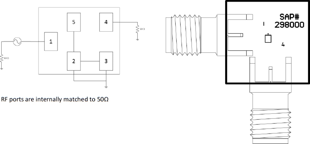Technische Zeichnung - Qorvo QPQ1040QEVB Evaluierungsboard