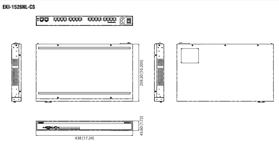 Advantech EKI-1526NL 16-Anschluss-Konsolenserver