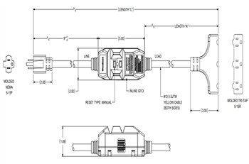 Technische Zeichnung - Molex Extreme Wasserdichte Stecker und Steckverbinder