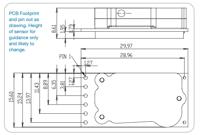 Tabelle - Amphenol Advanced Sensors T6793 NDIR-Kohlendioxidsensoren mit hoher Genauigkeit