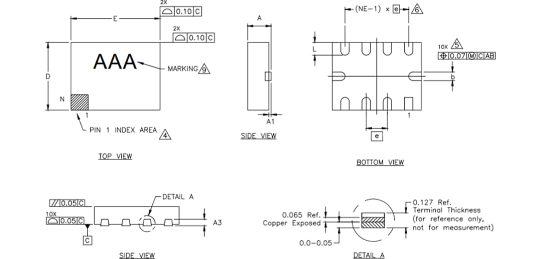 Technische Zeichnung - Analog Devices / Maxim Integrated MAX40263 Dual-Operationsverstärker