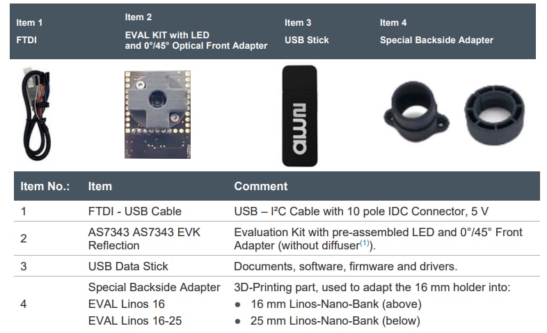ams OSRAM AS7343 Sensor-Reflexions-Evaluierungskit 
