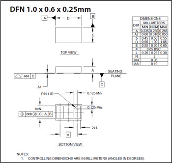 Technische Zeichnung - Semtech PowerClamp™ High-Surge TVS-Dioden