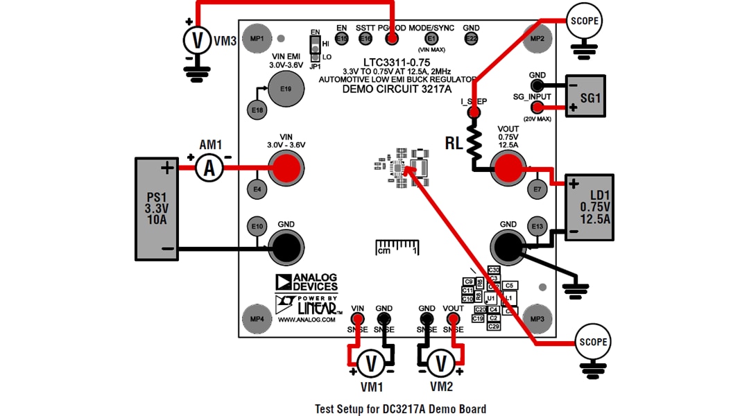 Technische Zeichnung - Analog Devices Inc. LTC3311 Demonstrationsboards