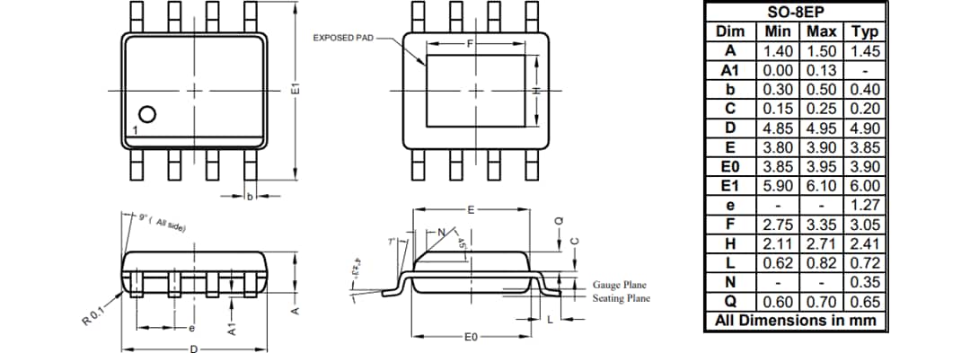Technische Zeichnung - Diodes Incorporated Für den Einsatz im Fahrzeugbereich geeignete Regler des Typs AP7375Q mit extrem niedrigem Dropout