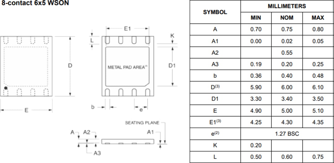 Technische Zeichnung - Alliance Memory AS25F serieller NOR Flash-Speicher