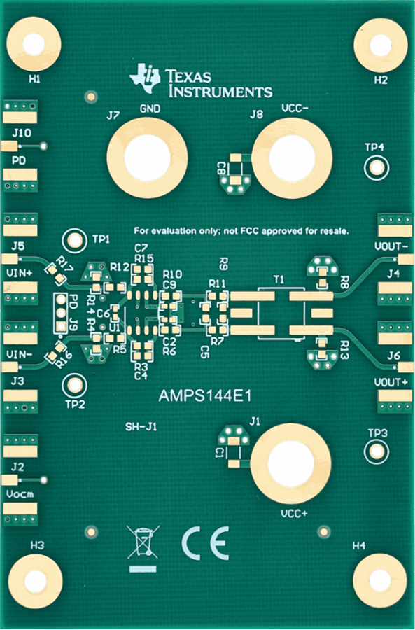 Technische Zeichnung - Texas Instruments DEM-FDA-SOIC-EVM Verstärker-Evaluierungsmodul