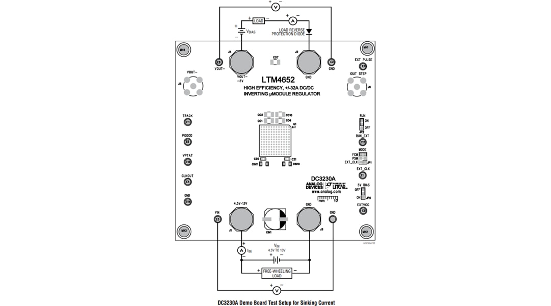 Technische Zeichnung - Analog Devices Inc. LTM4652 Demonstrationsboard (DC3230A)