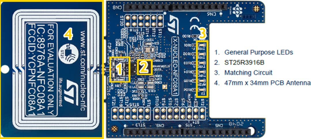 STMicroelectronics X-NUCLEO-NFC08A1 NFC-Kartenleser-Erweiterungsboard
