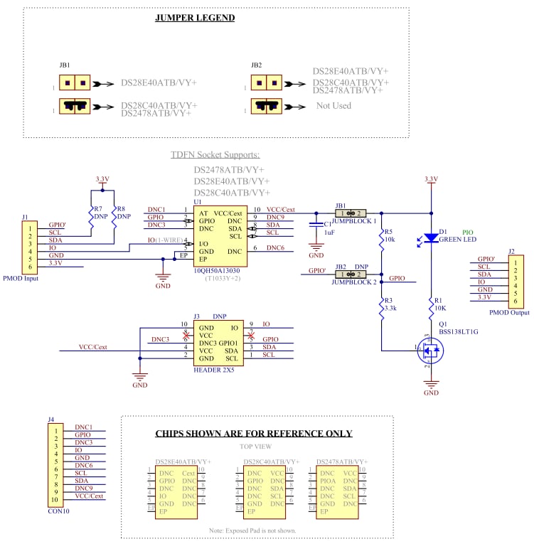 Schaltplan - Analog Devices / Maxim Integrated DS2478 Evaluierungskit