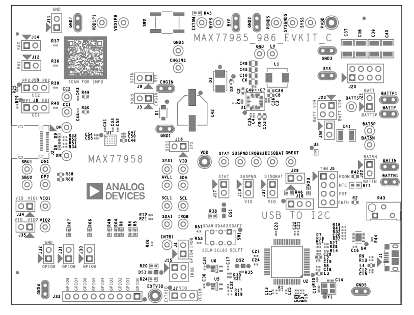 Schaltungsanordnung - Analog Devices / Maxim Integrated MAX77985/MAX77986 Evaluierungskits
