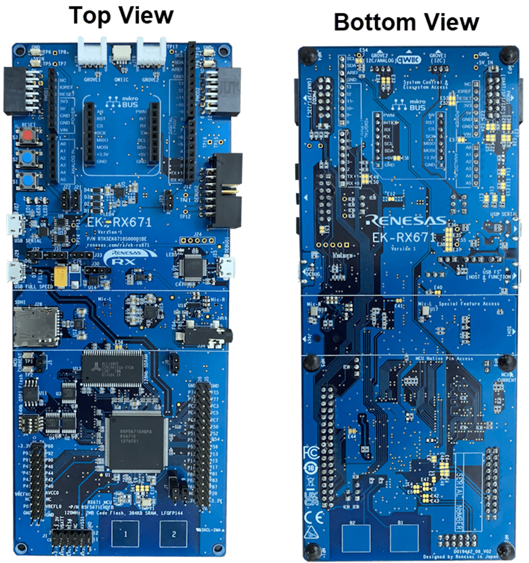 Technische Zeichnung - Renesas Electronics EK-RX671 RX671 MCU-Evaluierungskit