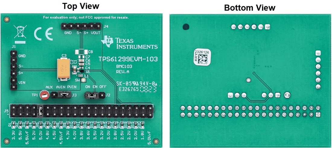 Technische Zeichnung - Texas Instruments TPS61299EVM-103 Wandler-Evaluierungsmodul