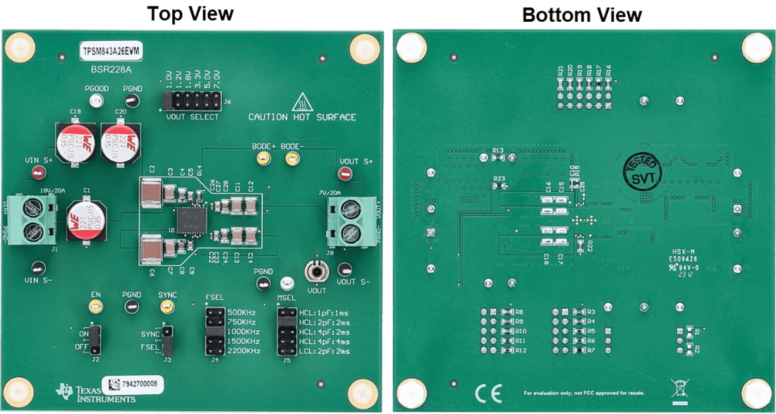 Technische Zeichnung - Texas Instruments TPSM843A26EVM Leistungsmodul-Evaluierungsmodul