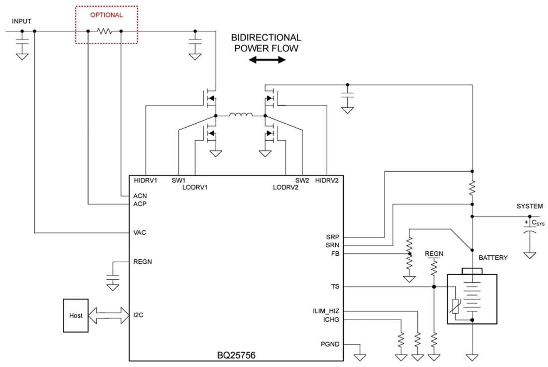 Schaltplan - Texas Instruments bq25756 Buck-Boost-Laderegler