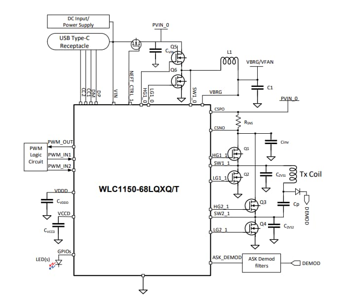 Applikations-Schaltungsdiagramm - Infineon Technologies Drahtlos-Lade-ICs