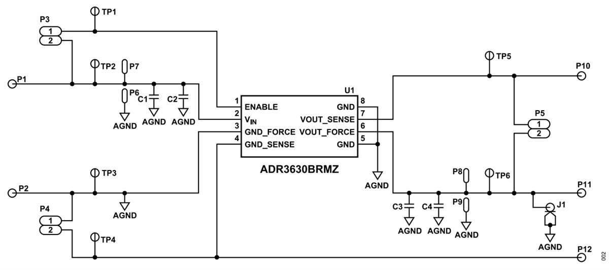 Schaltplan - Analog Devices Inc. EVAL-ADR3630EBZ Evaluierungsboard