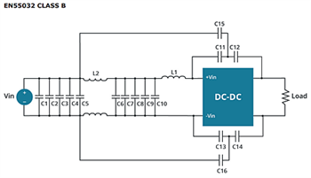 Applikations-Schaltungsdiagramm - CUI Inc PRC60W DC/DC-Wandler