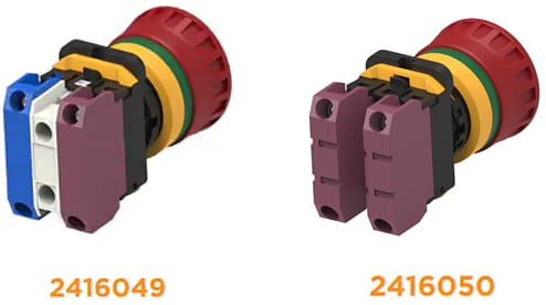 Infografik - TE Connectivity / Alcoswitch PBES22 Druckknopf-Not-Aus-Schalter 22 mm