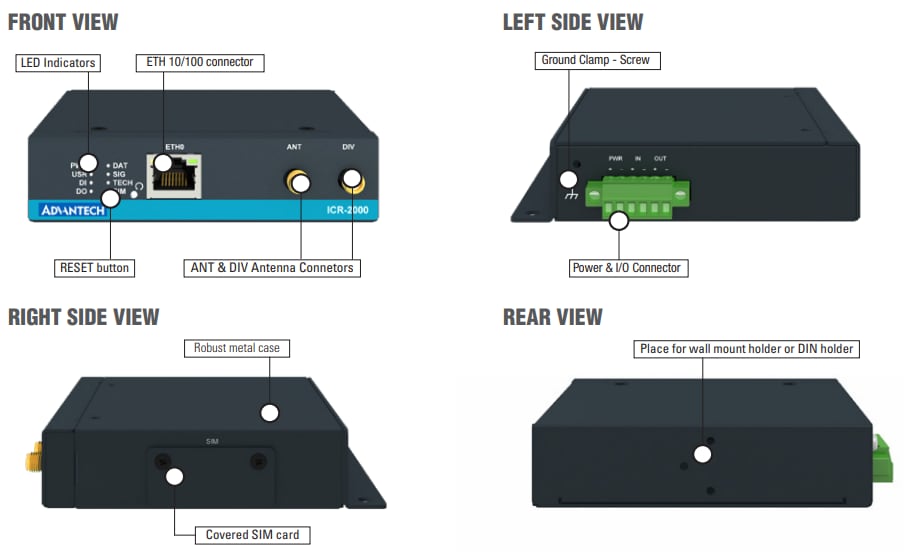 Advantech ICR-2041 Industrieller 4 G-Router für den Einstieg