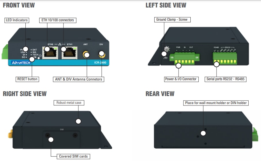 Advantech ICR-2441 Industrieller 4 G-Router für den Einstieg