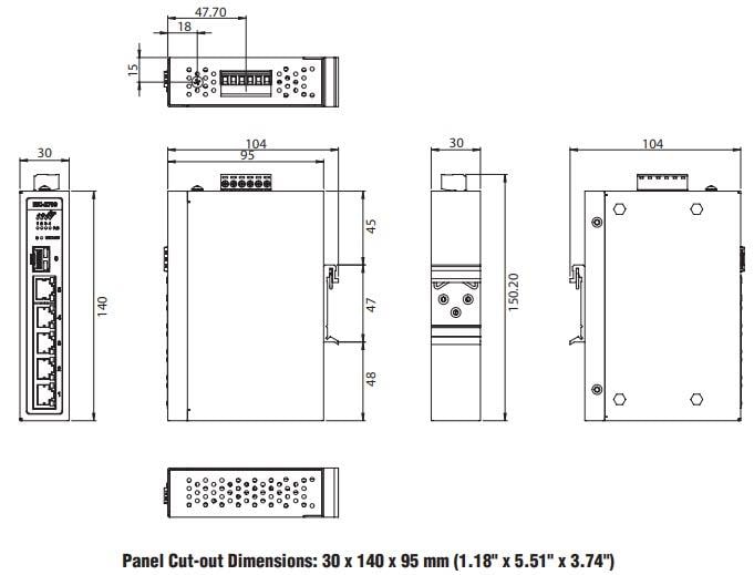 Advantech EKI-2706G-1GFPI Unmanaged Ethernet-Switches