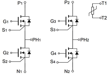 Schaltplan - STMicroelectronics ACEPACK-DMT-32-Leistungsmodul M1F45M12W2-1LA