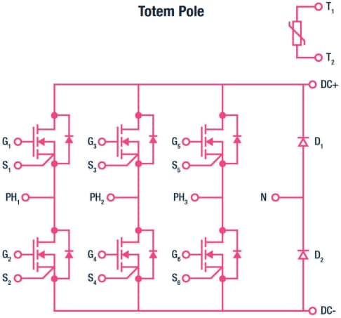 Applikations-Schaltungsdiagramm - STMicroelectronics M1TP80M12W2-2LA ACEPACK DMT‑32 SiC-Leistungsmodul