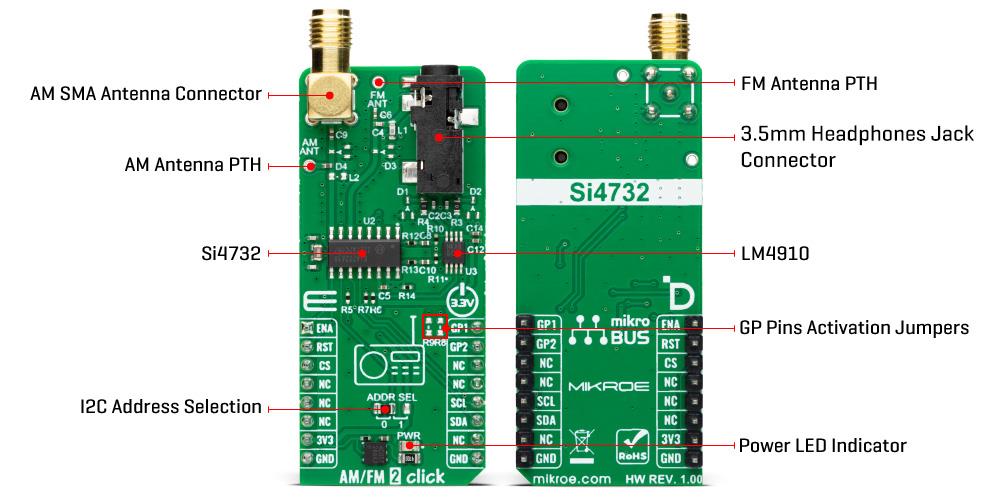 Mikroe MIKROE-5793 AM/FM 2 Click